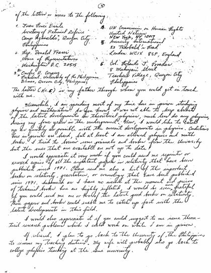 Third page of the April 19, 1976 letter, with the list of people to send copies to