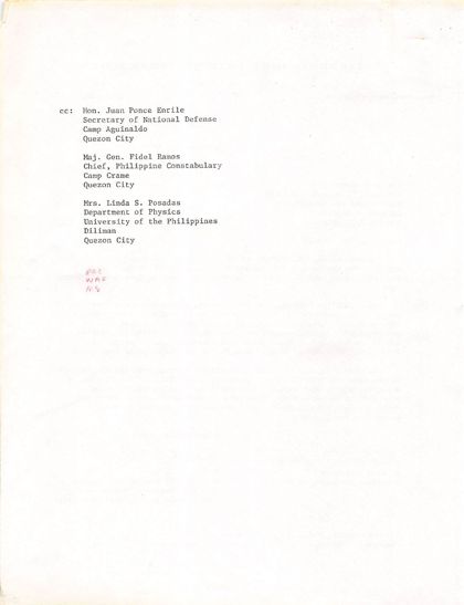 Copy list of the December 15 group letter