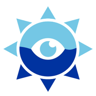 BahaWatch logo: an eye inside a sun, half under water